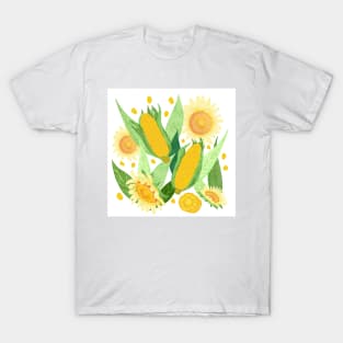 Corn and sunflower print T-Shirt
